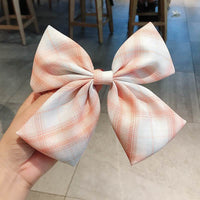 Girl's Plaid Bow Hairpin