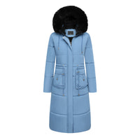 Women's Cotton Jacket Drawstring Cinched Hoodie Fleece-lined Warm