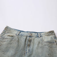 Pu Shuai Cropped Washed Denim Middle Pants
