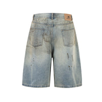 Pu Shuai Cropped Washed Denim Middle Pants