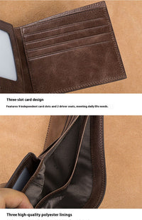 Men's Wallet Short Authentic Leather Tactile Feel