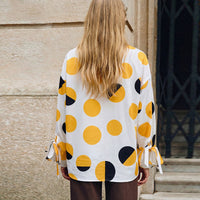 Women's Fashionable Polka-dot Long-sleeve Blouse