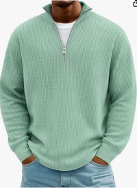 Men's Hoodie Waffle Knit Pullover