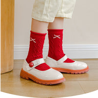 Children's Socks Autumn And Winter Cartoon Forest Red Lace Socks