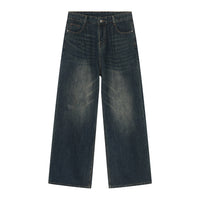 Personality Denim Men's Straight Washed I Loose Wide-leg Pants