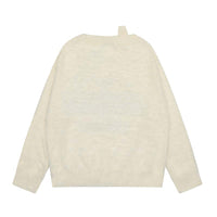 American High Street Letters And Numbers Jacquard Artificial Mink Hair Soft Glutinous Sweater For Women