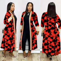 Fashion Windbreaker Playing Card Printing Long Coat