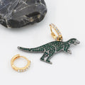 Personalized Asymmetrical Diamond-encrusted Dinosaur Animal Ear Clips
