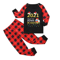 Christmas Parent-child Plaid Long-sleeve Suit Printing