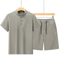 Summer Mid- To Older-Aged Men's Ice Silk Short-Sleeve Shirt