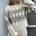 Women's Casual Simple Round Neck Jacquard Knitted Top