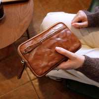 Retro Genuine Leather Womens Wallet Clutch Bag