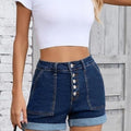 Womens High-waisted Slim-fit Denim Shorts