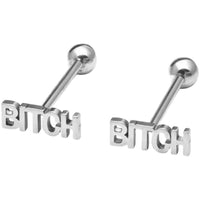 Satan's Children Alphabet Tongue Studs Perforated Titanium Steel