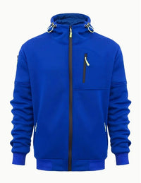 Men's Sweater Hoodie Zipper Multi-pocket Embroidery Badge