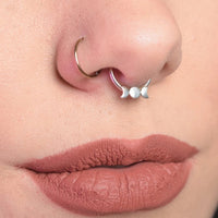 Ladies Bohemian Moon Separated By Nose Ring