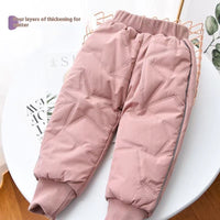 Girls' Four-layered Thickened Cotton Pants Winter Wear