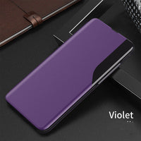 Side Display Magnetic Clamshell Leather Phone Case Bracket Protective Cover