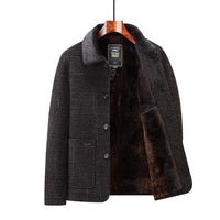 Middle-aged And Elderly Cotton-padded Jackets Dad-style Outerwear Lapel Wool Coats