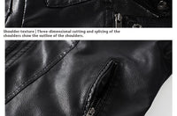 Trendy Leather Jacket Men's Fleece-lined PU Jacket