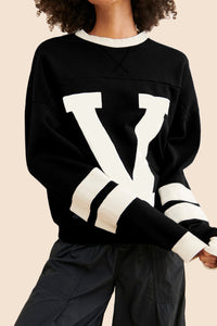 Bold, Color-blocked Letter-print Hoodie