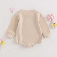 Girls Baby Alphabet Embroidery Long-sleeve Jumpsuit Infant Short Triangle Rompers