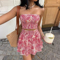 Sleeveless Printed Tube Top Set For Women