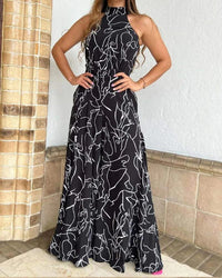 Women's Temperament Elegant Waist Tie Sleeveless Jumpsuit