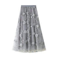 Mesh Embroidery Heavy-work Skirt For Women