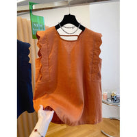 Retro Linen Vest Shirt Women's Top