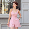 Women's Bow Waist Slim Suspender Jumpsuit
