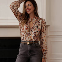 Lotus Collar Top Comfortable Classic Nostalgic French Shirt