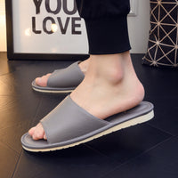 High-end Japanese-style Leather Slippers For Home Usequiet And Perfect For Indoor Wooden Floors
