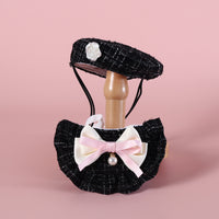 Flower Beret Hat Bow Lace Bib