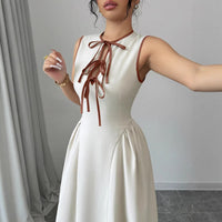 New Womens Split Contrasting Color Strap Dress