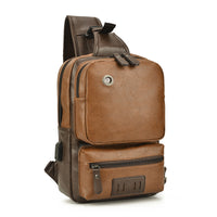 Men's PU Fashion Chest Large Capacity Shoulder Messenger Bag