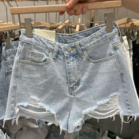 Raw-edge Denim Shorts For Women Popular On Instagram