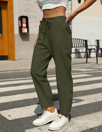 New Casual Linen Drawstring Pants For Women - Comfortable & Stylish