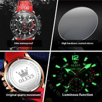 Silicone Band Multi-function Luminous Quartz Watch Men's Watch Men's Watch