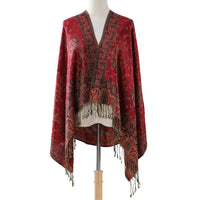 Cashmere Classic All-match Jacquard Cashew Tassel Scarf For Four Seasons