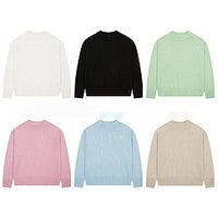 Spring And Autumn New Big Love Embroidered Crew Neck Cotton Sweater