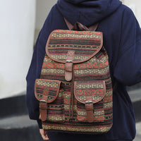 Large Capacity Contrast Color Scheme National Style Trendy Backpack