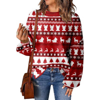 3D Digital Printing Pattern Shading Fashion Trend Round Neck Sweater