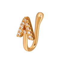 Copper Inlaid Zircon Letter U-shaped Nose Clip Ring Piercing Jewelry