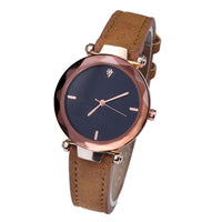 Fashionable Couples Waterdrop-Cut Diamond Frosted Leather Strap Quartz Rhombus Watch For Women
