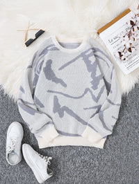 Men's Autumn And Winter Loose Round Neck Knitted Long-sleeved Jacket