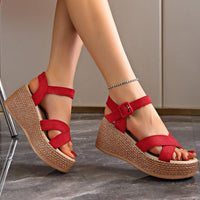 Women's Platform Suede Sandals Summer