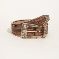 Retro Pattern PU Belt Western Style Women's Belt