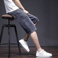 Straight-leg Summer Thin Mens Denim Shorts