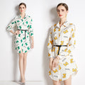 Top Lapel Shirt Printed Long